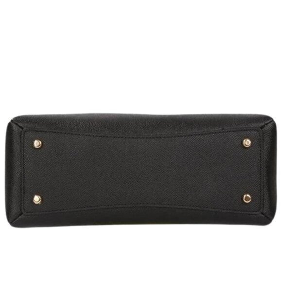 COACH Leather Mini Lillie Carryall Black With Gold Hardware Feet NWT - Picture 4 of 10